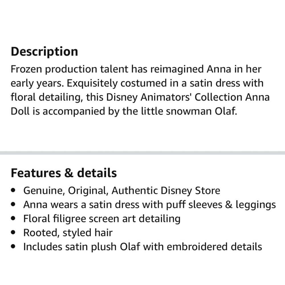 Disney Animators' Collection 3 Frozen 16” Dolls - Picture 14 of 16